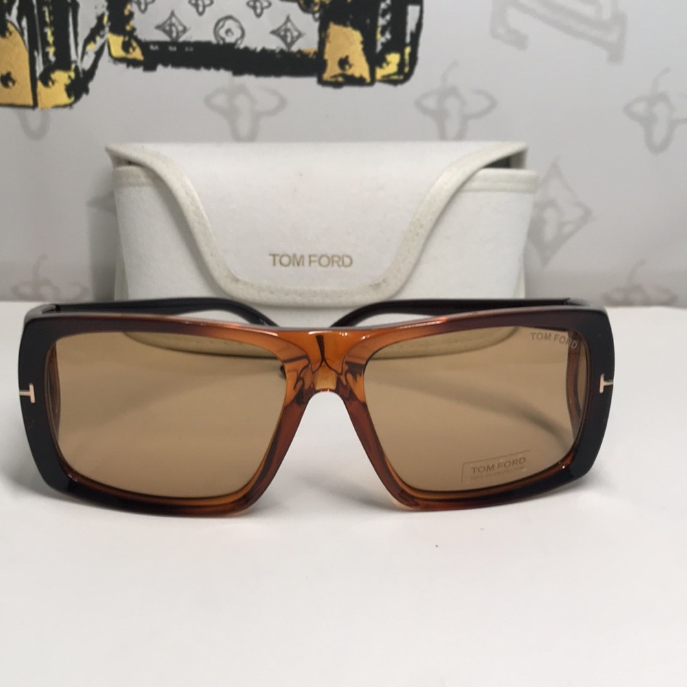Authentic- New Tom Ford TF733 Brown Gino Sunglasses - Picture 6 of 14
